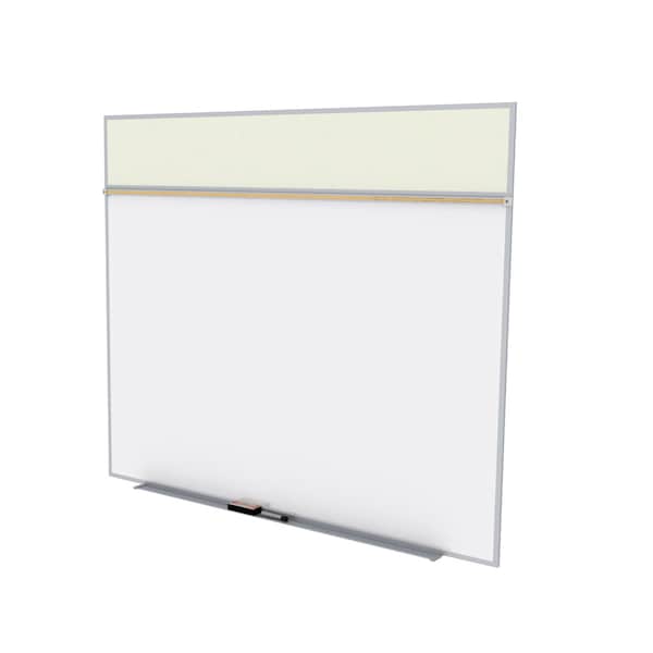 Combo Whiteboard/Bulletin, Mag Por/Vnyl, Styl A, 5 ft H x 10 ft W, Ivory